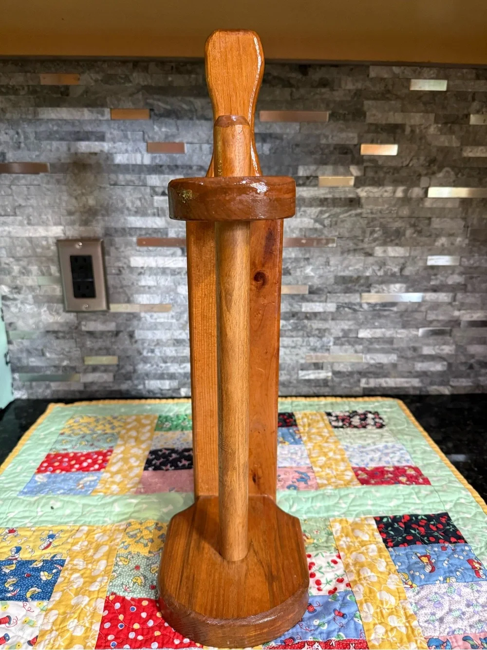 Vintage Cottage Core Wood Paper Towel Holder